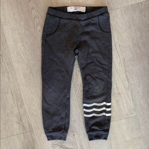 Black Sweatpants with Elastic Waistband and Cuffed Ankles